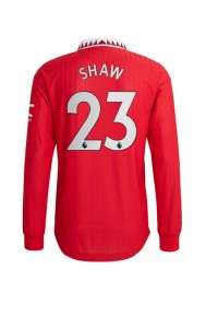 Manchester United Luke Shaw #23 Fotballdrakt Hjemme Klær 2022-23 Lange ermer
